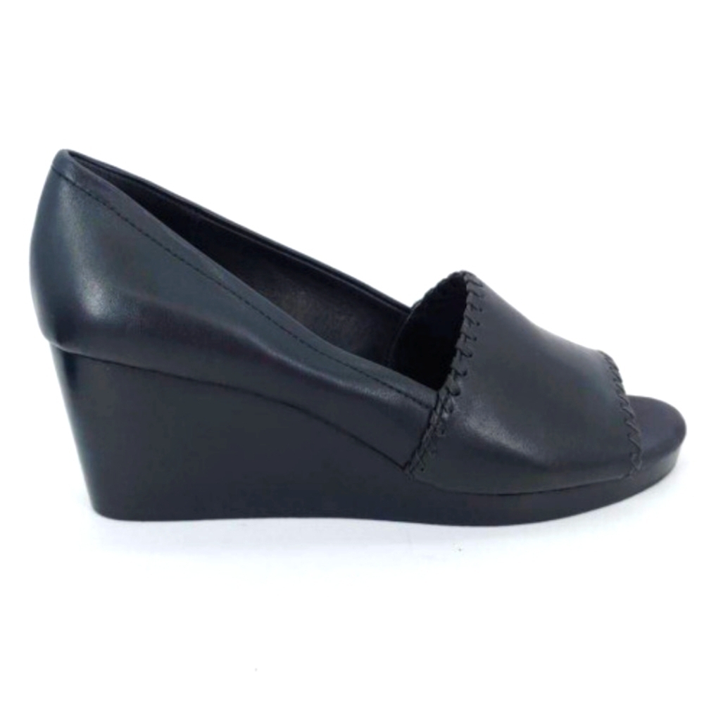 NIB Jack Rogers Stacked Wedge Black Sz 9.5